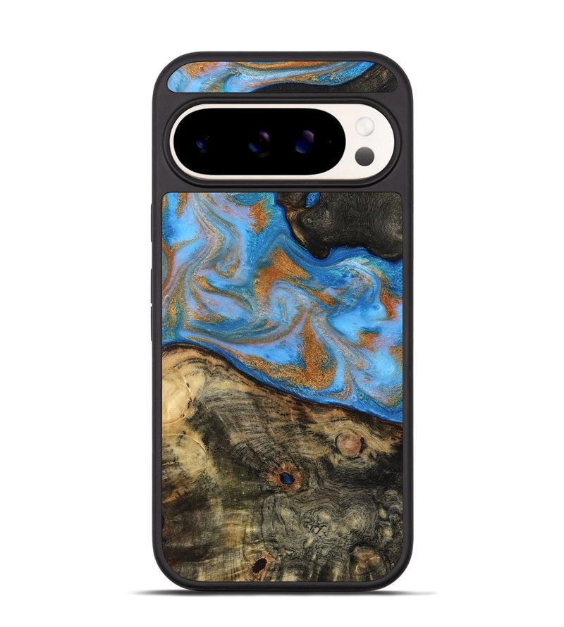 Pixel 9 Wood Phone Case - Zander (Teal & Gold, 815233)