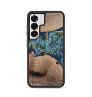 Galaxy S25 Wood Phone Case - Emmer (Teal & Gold, 815235)