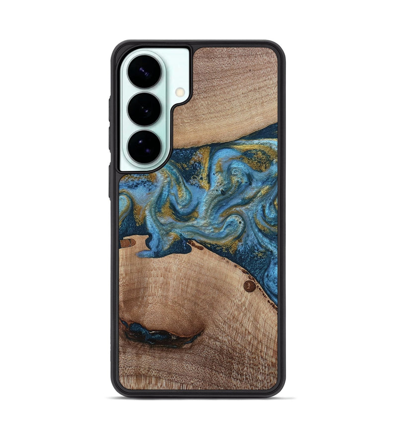 Galaxy S26 Plus Wood Phone Case - Emmer (Teal & Gold, 815235)