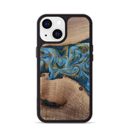 iPhone 13 Wood Phone Case - Emmer (Teal & Gold, 815235)