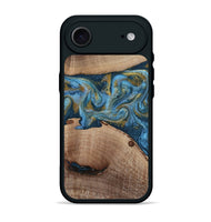 iPhone 17 Air Wood Phone Case - Emmer (Teal & Gold, 815235)