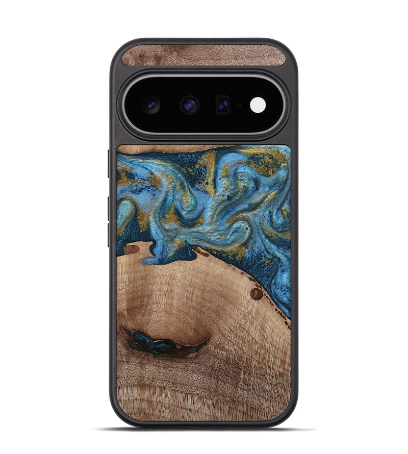 Pixel 11 Wood Phone Case - Emmer (Teal & Gold, 815235)