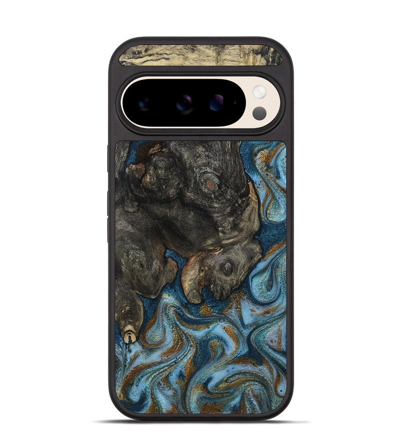 Pixel 10 Wood Phone Case - Lemuel (Teal & Gold, 815236)