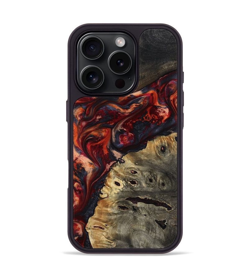 iPhone 16 Pro Wood Phone Case - Jaron (Red, 815298)