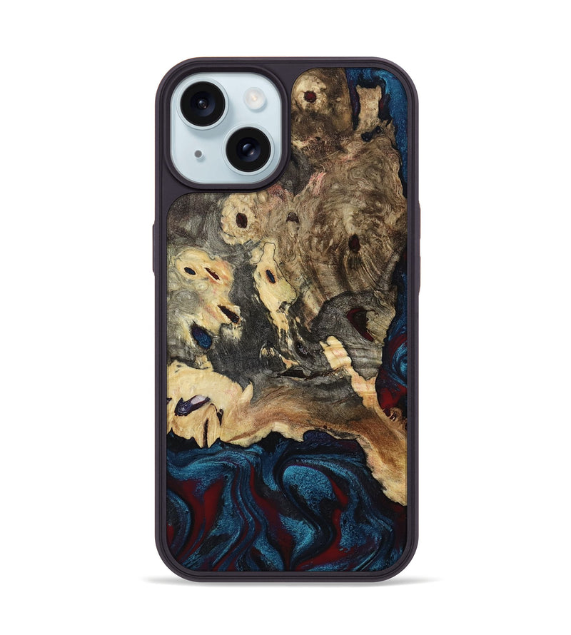 iPhone 15 Wood Phone Case - Hana (Red, 815299)
