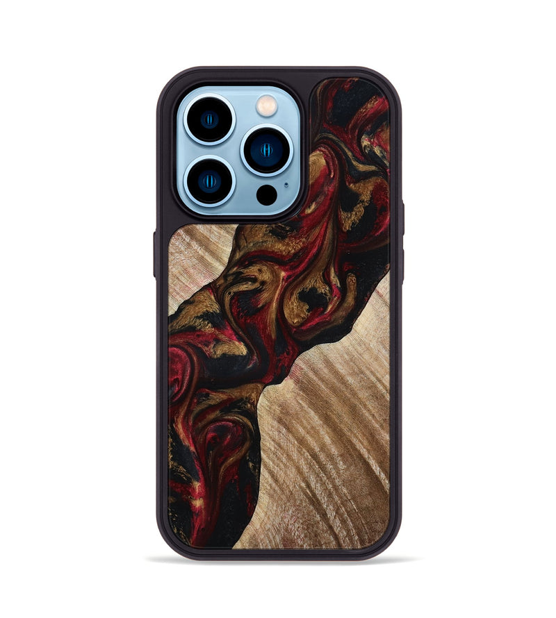 iPhone 14 Pro Wood Phone Case - Tylor (Red, 815302)