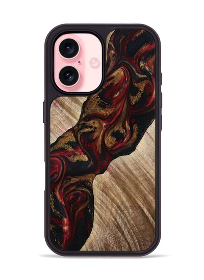 iPhone 16 Wood Phone Case - Tylor (Red, 815302)