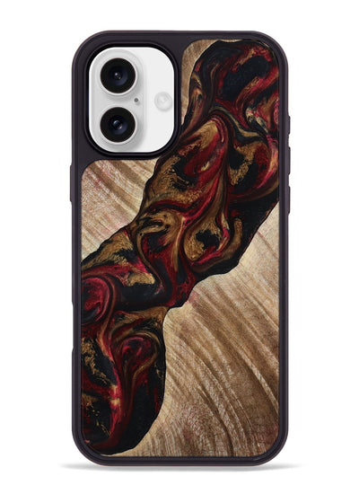 iPhone 16 Plus Wood Phone Case - Tylor (Red, 815302)