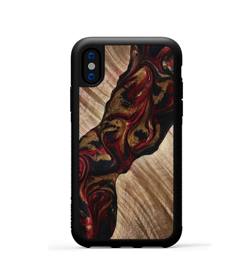 iPhone Xs Wood Phone Case - Tylor (Red, 815302)
