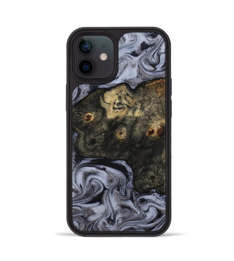 iPhone 12 Wood Phone Case - Elaina (Black & White, 815305)