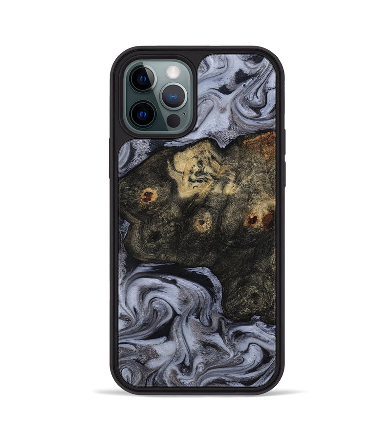 iPhone 12 Pro Wood Phone Case - Elaina (Black & White, 815305)