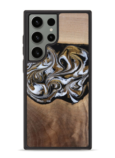 Galaxy S23 Ultra Wood Phone Case - Anjali (Black & White, 815308)