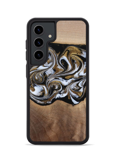 Galaxy S24 Wood Phone Case - Anjali (Black & White, 815308)