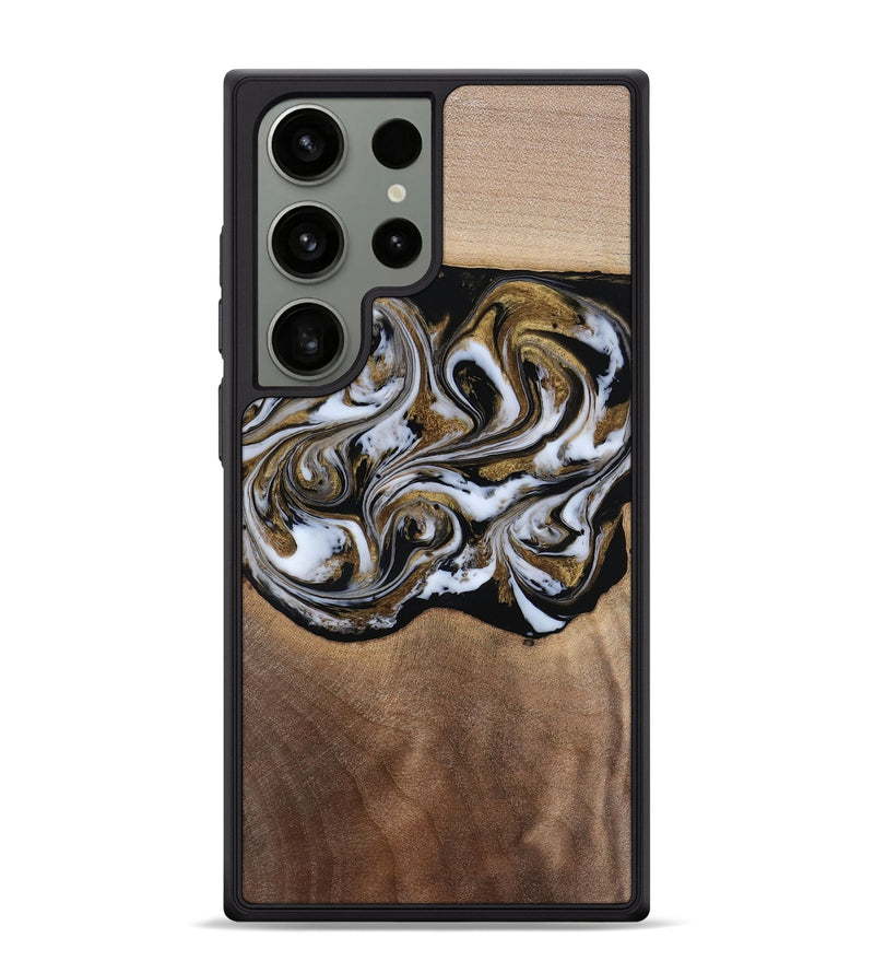 Galaxy S24 Ultra Wood Phone Case - Anjali (Black & White, 815308)