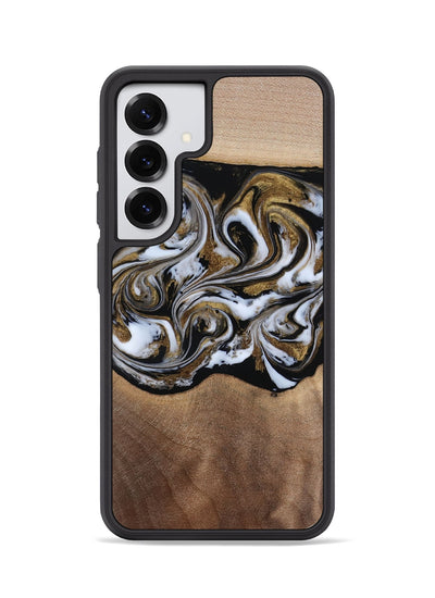 Galaxy S25 Wood Phone Case - Anjali (Black & White, 815308)