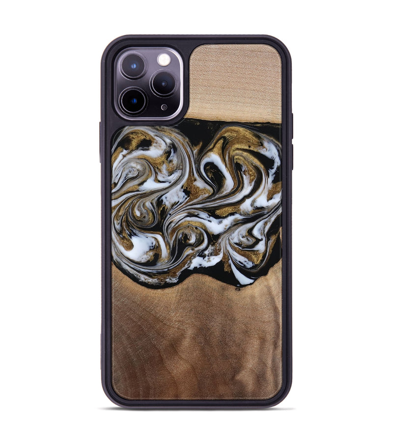 iPhone 11 Pro Max Wood Phone Case - Anjali (Black & White, 815308)