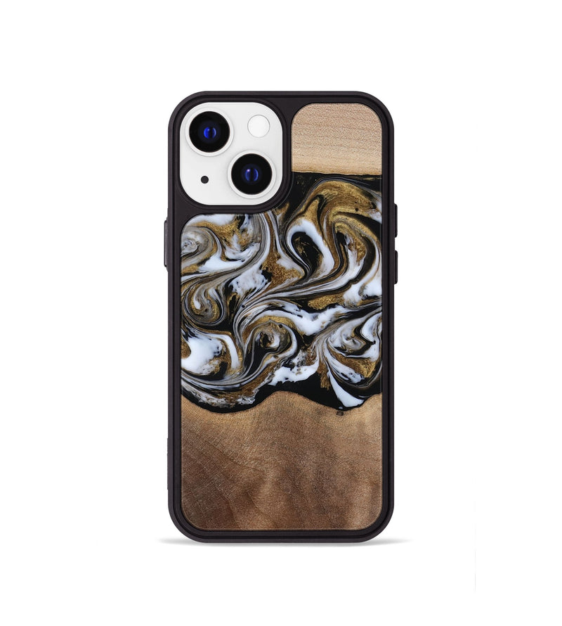 iPhone 13 mini Wood Phone Case - Anjali (Black & White, 815308)