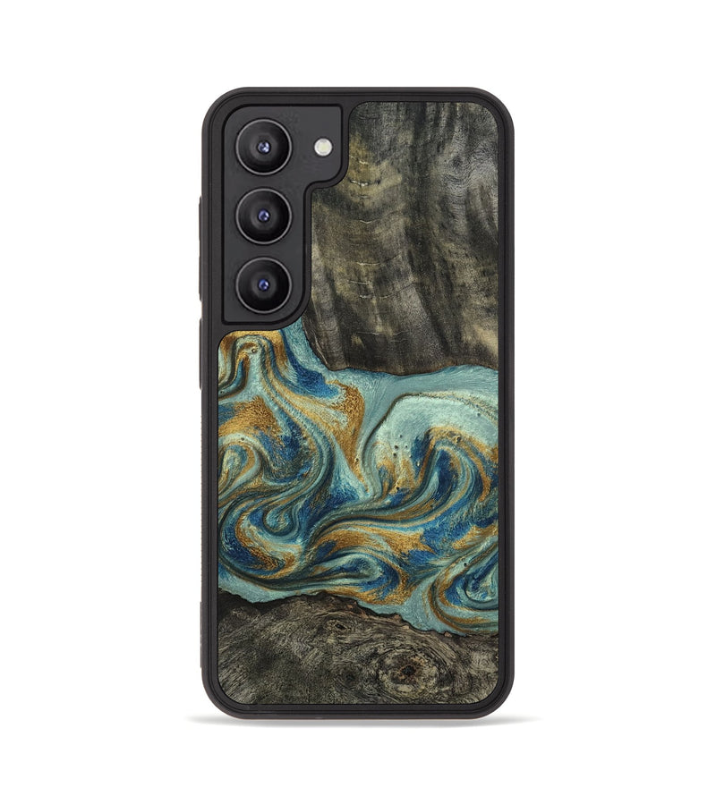 Galaxy S23 Wood Phone Case - Oren (Teal & Gold, 815309)
