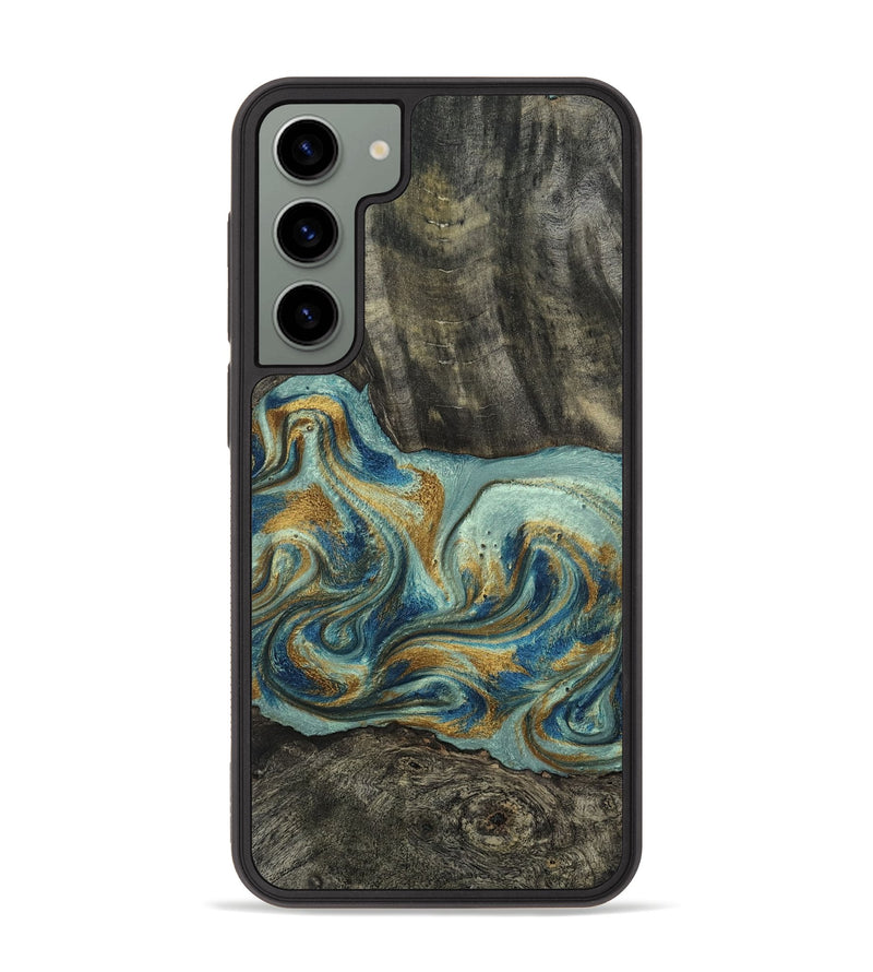Galaxy S23 Plus Wood Phone Case - Oren (Teal & Gold, 815309)