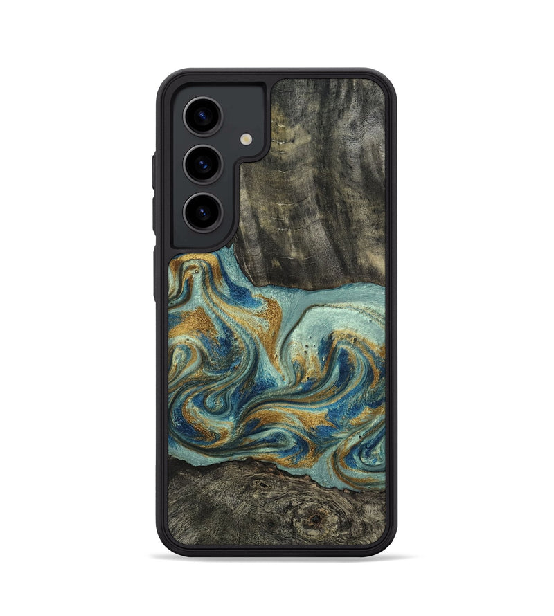 Galaxy S24 Wood Phone Case - Oren (Teal & Gold, 815309)