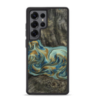 Galaxy S25 Ultra Wood Phone Case - Oren (Teal & Gold, 815309)
