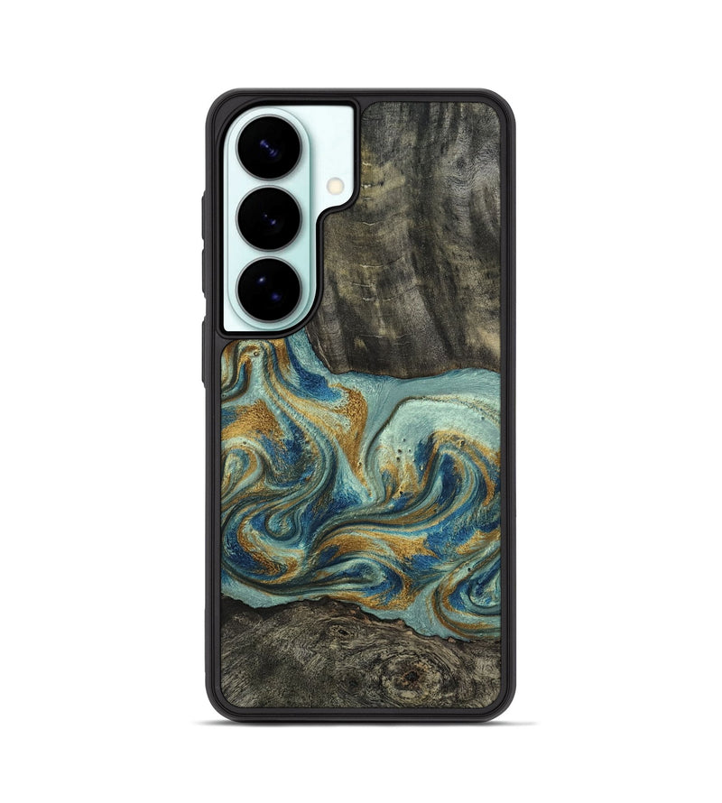 Galaxy S26 Wood Phone Case - Oren (Teal & Gold, 815309)
