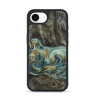 iPhone 17e Wood Phone Case - Oren (Teal & Gold, 815309)