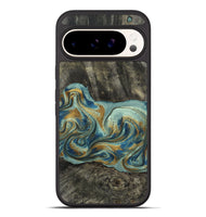 Pixel 10 Pro XL Wood Phone Case - Oren (Teal & Gold, 815309)
