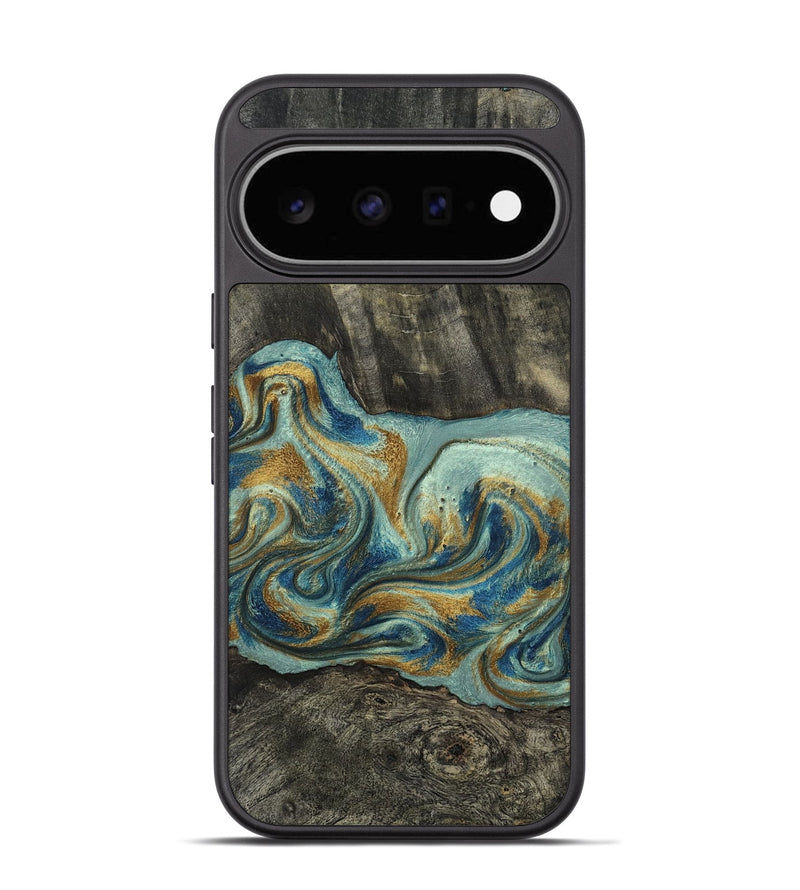 Pixel 11 Wood Phone Case - Oren (Teal & Gold, 815309)