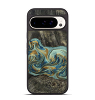Pixel 9 Pro Wood Phone Case - Oren (Teal & Gold, 815309)
