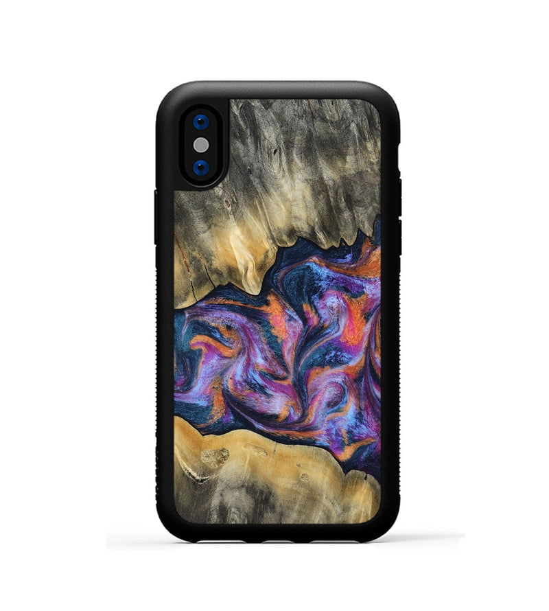 iPhone Xs Wood Phone Case - Elma (Blue, 815337)