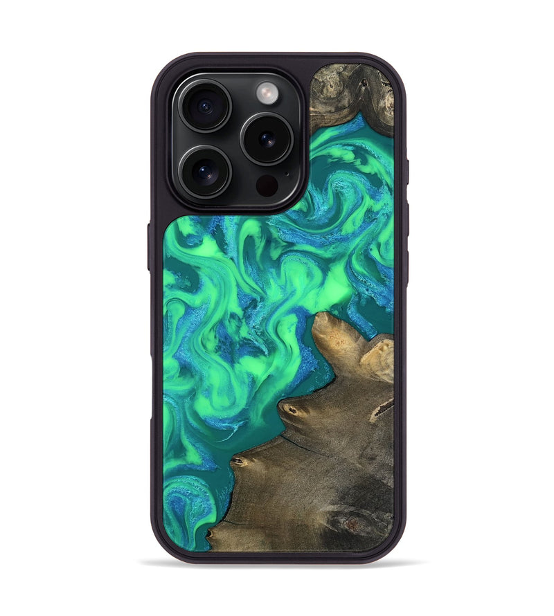 iPhone 16 Pro Wood Phone Case - Roselyn (Green, 815341)