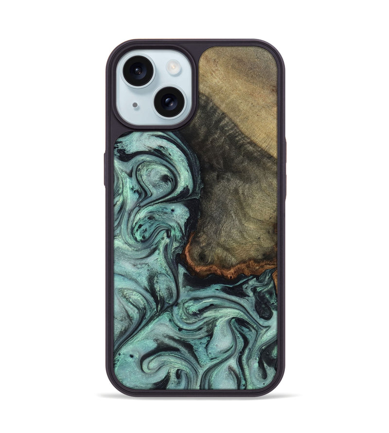 iPhone 15 Wood Phone Case - Enzo (Green, 815344)