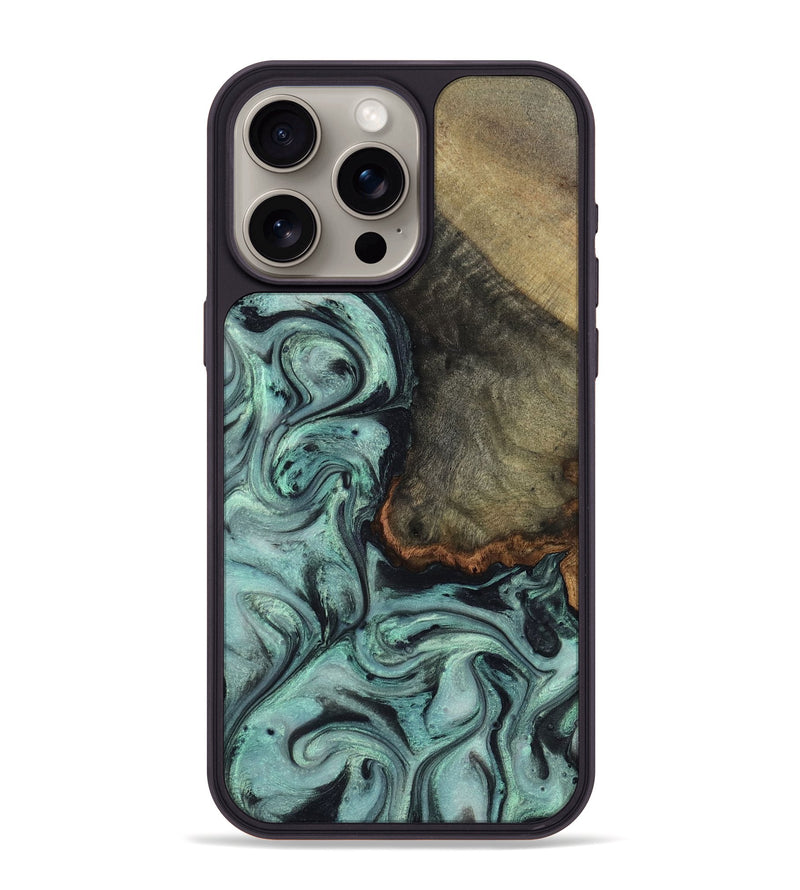 iPhone 15 Pro Max Wood Phone Case - Enzo (Green, 815344)