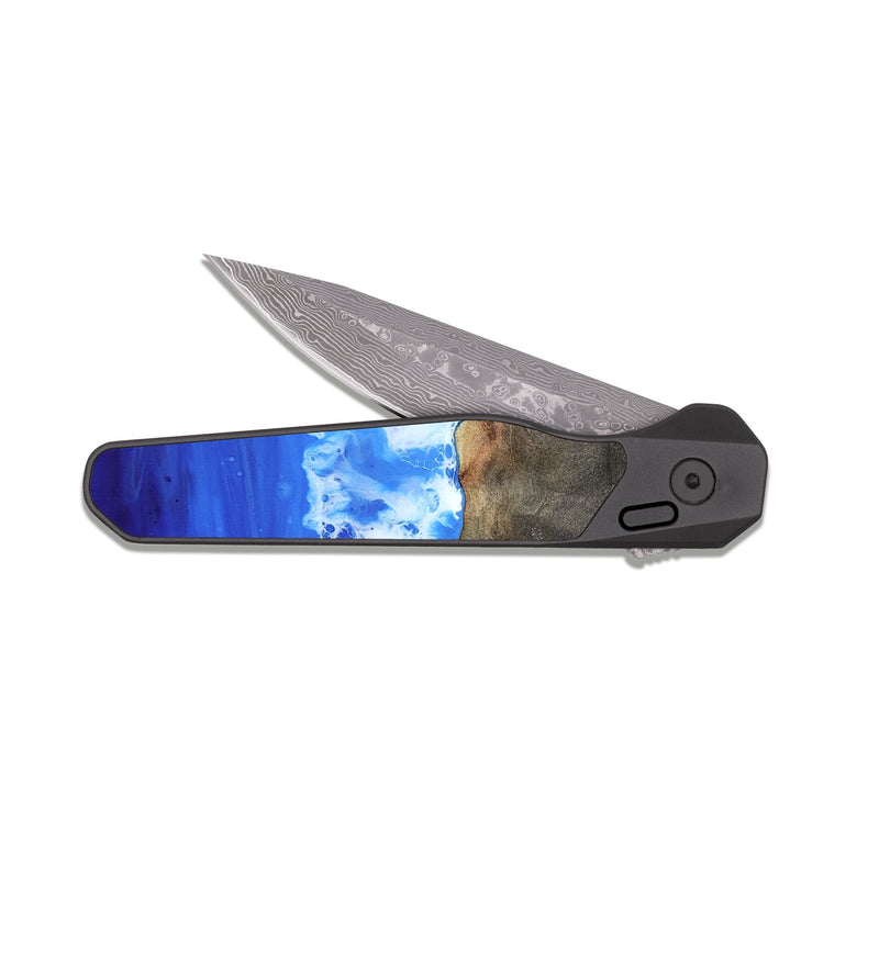 EDC Dark Damascus Wood Pocket Knife - Roland (Coastal, 815380)