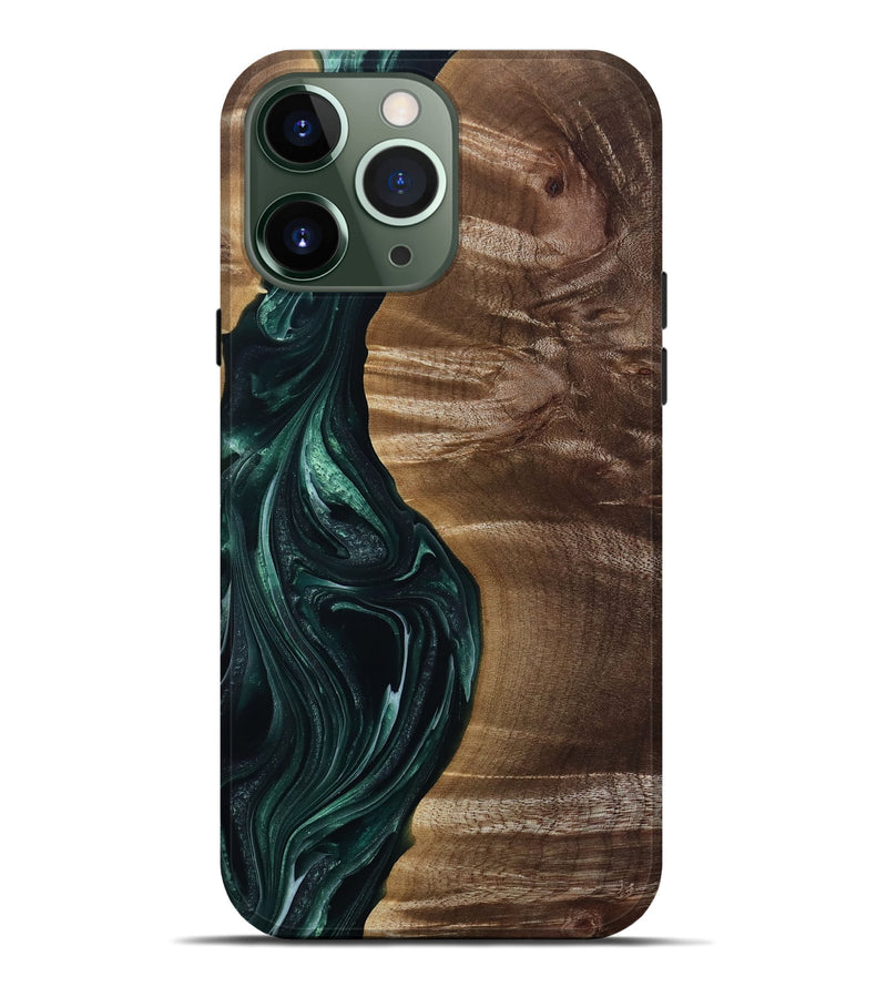 iPhone 13 Pro Max Wood Live Edge Phone Case - Kenzie (Green, 815442)