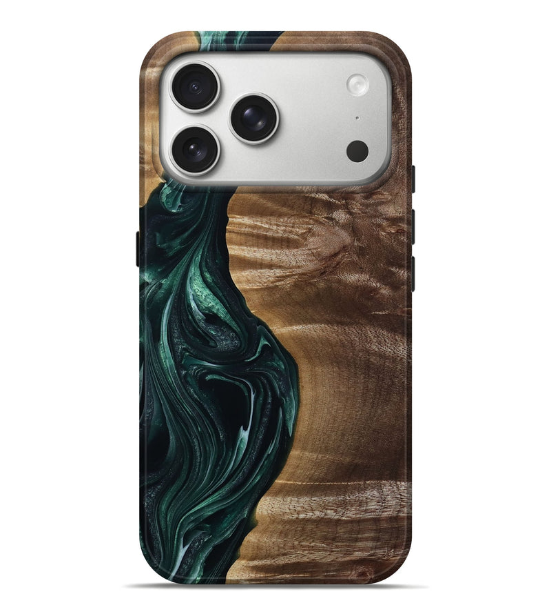 iPhone 17 Pro Max Wood Live Edge Phone Case - Kenzie (Green, 815442)