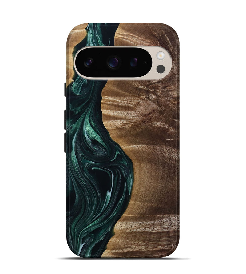 Pixel 9 Pro Wood Live Edge Phone Case - Kenzie (Green, 815442)