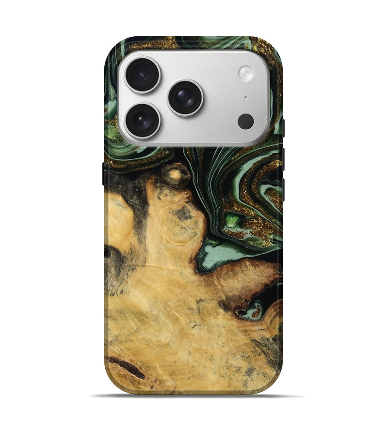 iPhone 17 Pro Wood Live Edge Phone Case - Gunnar (Green, 815459)