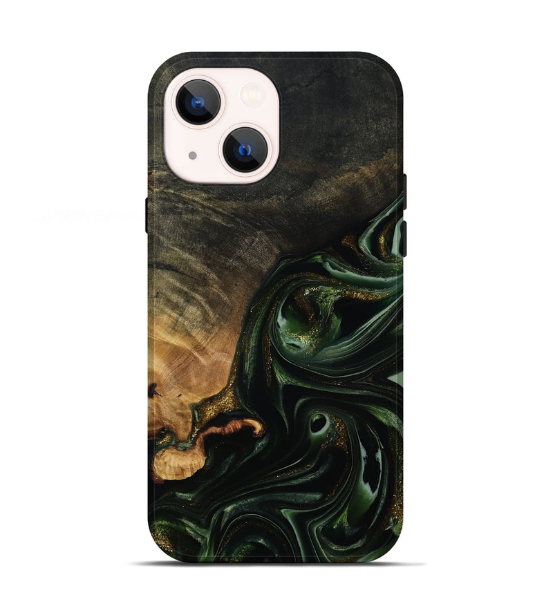 iPhone 13 Wood Live Edge Phone Case - Cordie (Green, 815463)