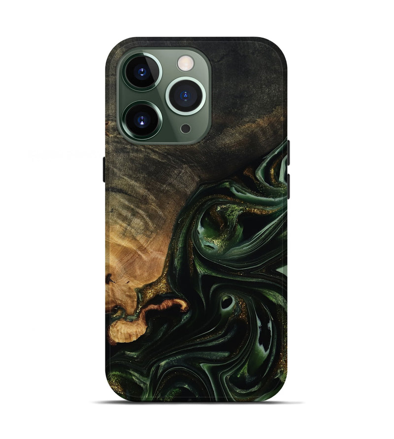 iPhone 13 Pro Wood Live Edge Phone Case - Cordie (Green, 815463)