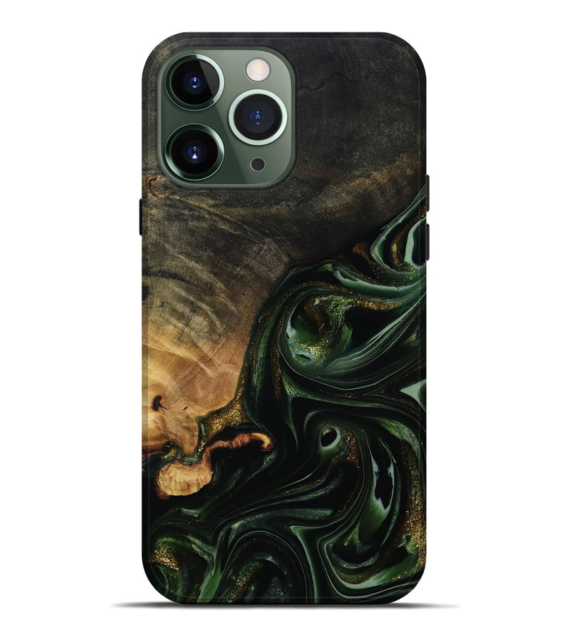iPhone 13 Pro Max Wood Live Edge Phone Case - Cordie (Green, 815463)