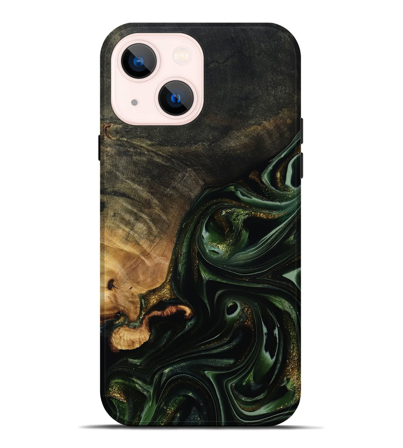 iPhone 14 Plus Wood Live Edge Phone Case - Cordie (Green, 815463)