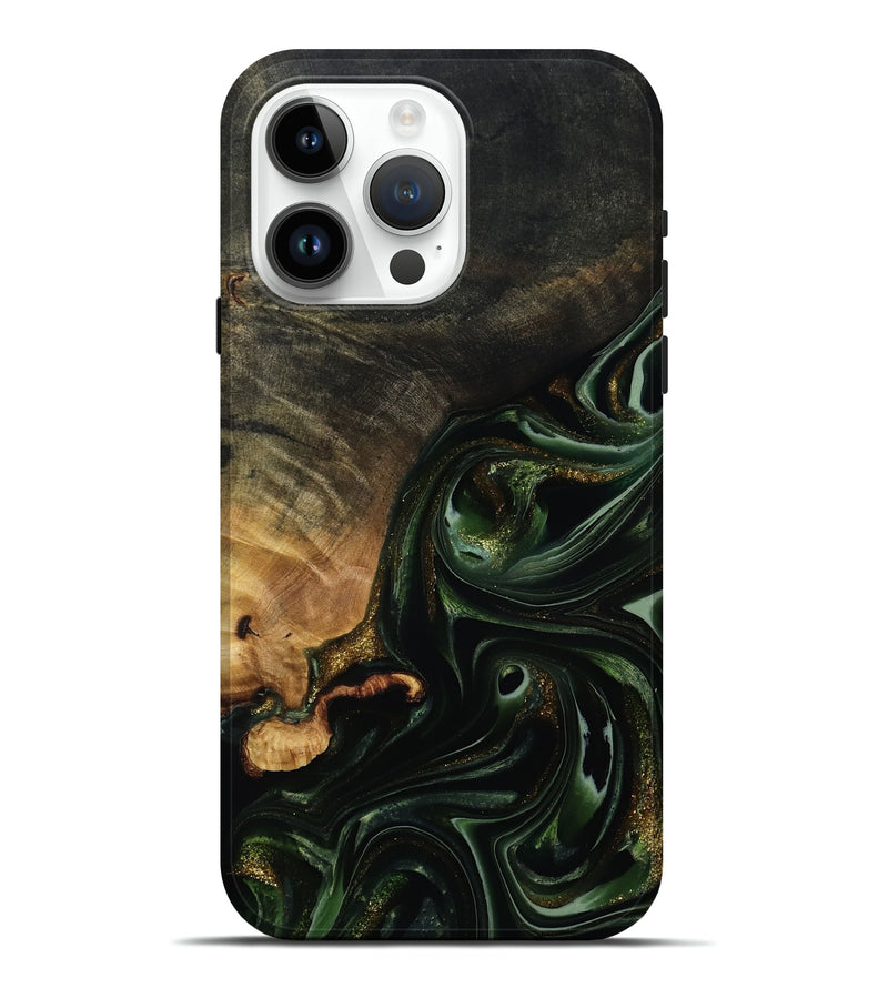 iPhone 15 Pro Max Wood Live Edge Phone Case - Cordie (Green, 815463)