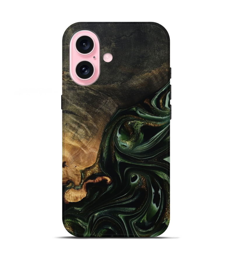 iPhone 17 Wood Live Edge Phone Case - Cordie (Green, 815463)