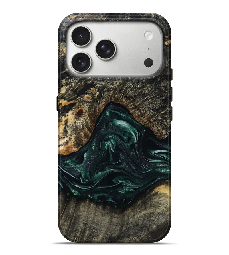 iPhone 17 Pro Max Wood Live Edge Phone Case - Abagail (Green, 815468)