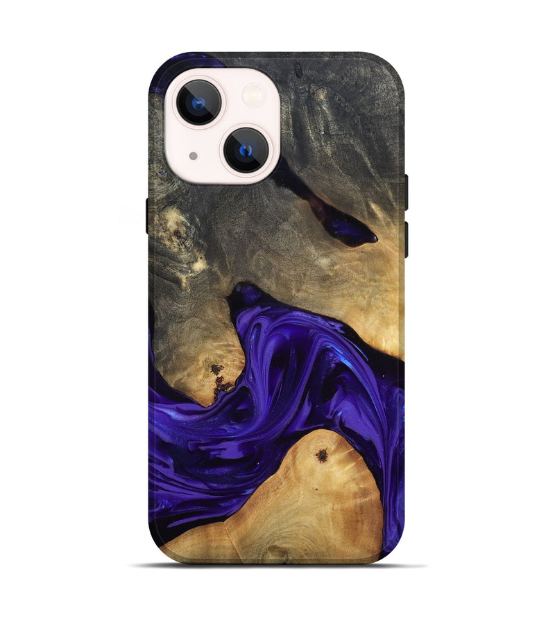 iPhone 14 Wood Live Edge Phone Case - Danika (Purple, 815471)
