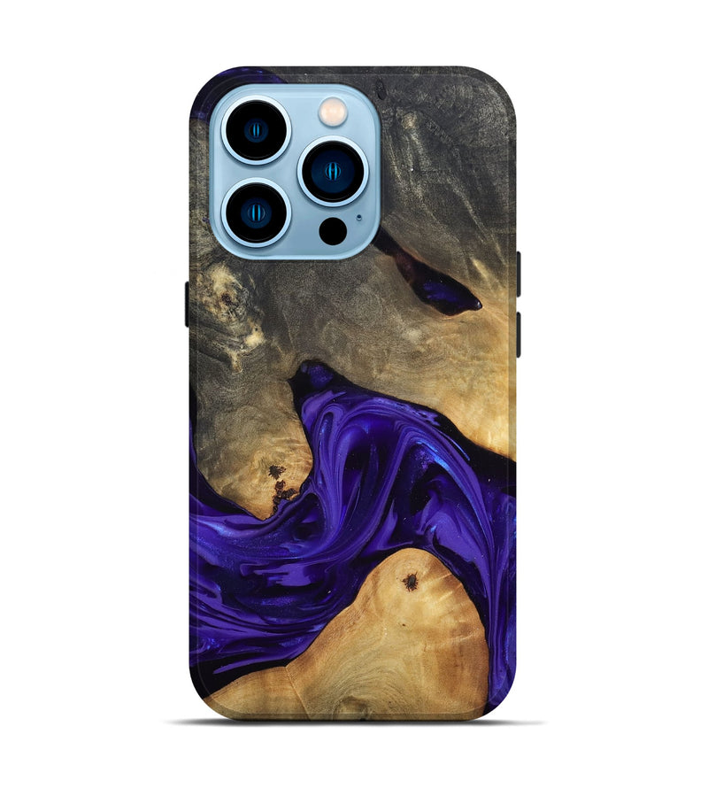 iPhone 14 Pro Wood Live Edge Phone Case - Danika (Purple, 815471)