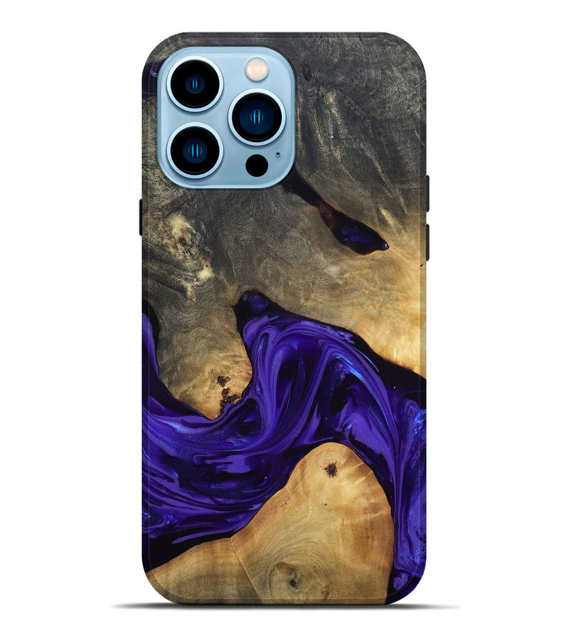 iPhone 14 Pro Max Wood Live Edge Phone Case - Danika (Purple, 815471)