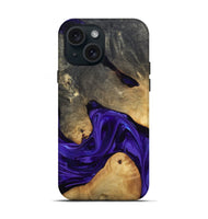 iPhone 15 Wood Live Edge Phone Case - Danika (Purple, 815471)